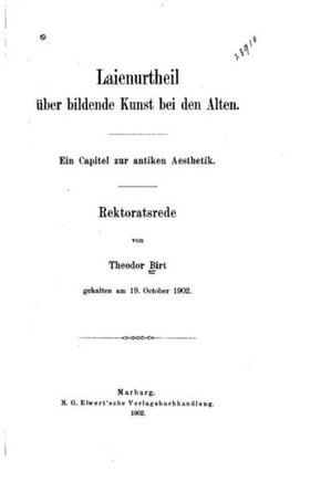 Laienurtheil ?ber bildende Kunst bei den alten