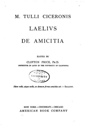 M. Tulli Ciceronis Laelivs de amicitia