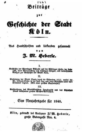 Beitr?ge zur geschichte der stadt K?ln