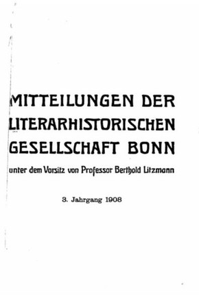 Mitteilungen der Literarhistorischen Gesellschaft Bonn