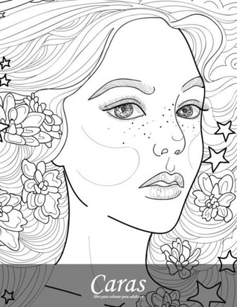 Caras libro para colorear para adultos 6 (Spanish Edition)