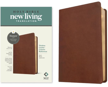 NLT Thinline Center-Column Reference Bible, Filament Enabled (Leatherlike, Rustic Brown, Red Letter)