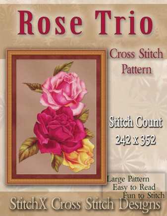 Rose Trio Cross Stitch Pattern