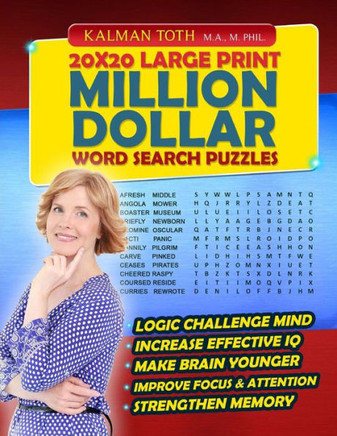 20x20 Large Print Million Dollar Word Search Puzzles - Large Print
