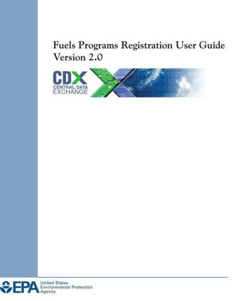 Fuels Programs Registration User Guide Version 2.0