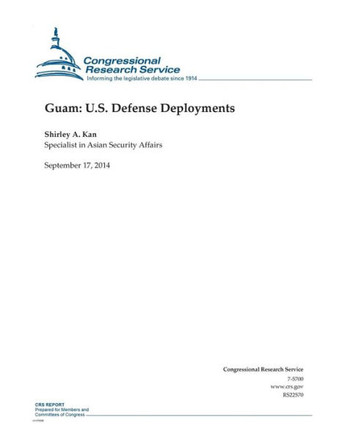 Guam: U.S. Defense Deployments : 9781502509994