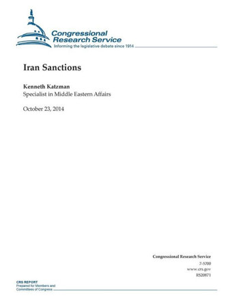 Iran Sanctions : 9781503006423