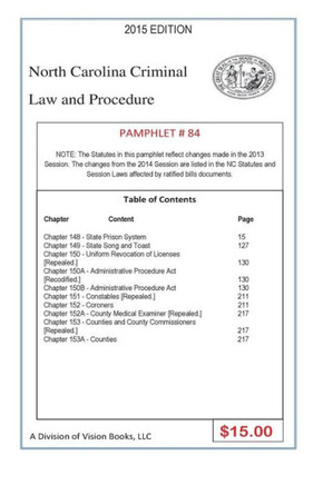 North Carolina Criminal Law and Procedure-Pamphlet 84