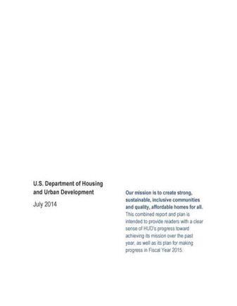 FY 2013 Annual Performance Report FY 2015 Annual Performance Plan: U.S. Department of Housing and Urban Development (Color)