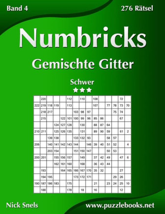 Numbricks Gemischte Gitter - Schwer - Band 4 - 276 REtsel