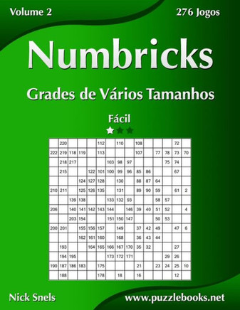 Numbricks Grades de Verios Tamanhos - Fecil - Volume 2 - 276 Jogos