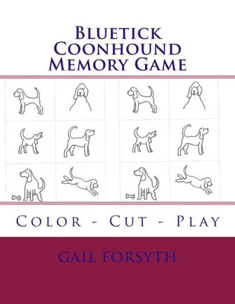 Bluetick Coonhound Memory Game: Color - Cut - Play