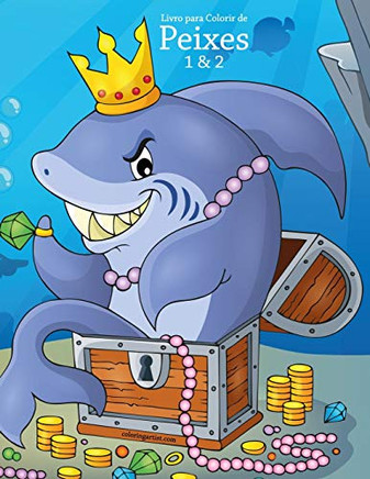 Livro para Colorir de Peixes 1 & 2 (Portuguese Edition)