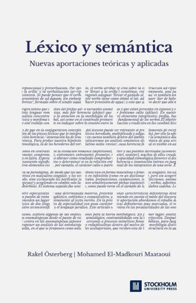 Léxico y semántica : nuevas aportaciones teóricas y aplicadas