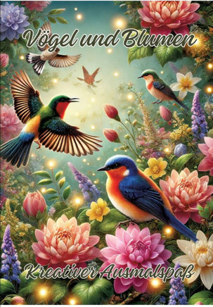 Vögel und Blumen : Kreativer Ausmalspaß
