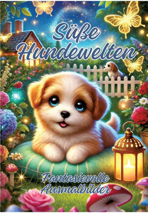 Süße Hundewelten : Fantasievolle Ausmalbilder