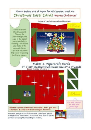Flower Baskets Out of Paper for All Occasions Book 44: Christmas Easel Cards Merry Christmas