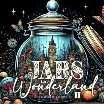Jars in Wonderland Coloring Book for Adults 2 : Jars Grayscale Coloring Book Surreal Landscapes Fantasy Coloring Book