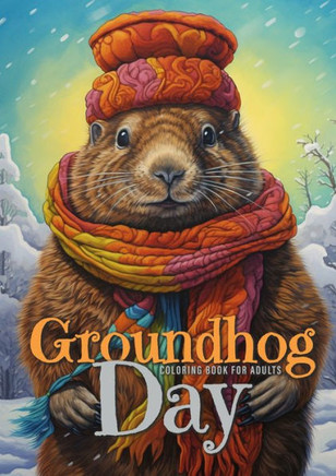 Groundhog Day Coloring Book for Adults : Groundhog Coloring Book for Adults| Funny Animals Grayscale Coloring Book | A4