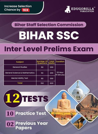 BSSC Inter Level Prelims Exam Book 2023 (English Edition) | Bihar Staff Selection Commission | 10 Practice Tests and 2 Previous Year Papers ( 1800+ Solved MCQs)