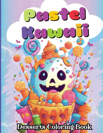 Pastel Kawaii Desserts Coloring Book : A Fun and Easy, Family-Frendly Whit Delicious Desserts and Sweet Candy Treats for All Ages