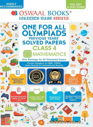 Oswaal One For All Olympiad Previous Years’ Solved Papers, Class-4 Mathematics Book (Useful book for all Olympiads) (For 2023 Exam)