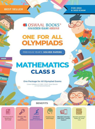 Oswaal One For All Olympiad Previous Years' Solved Papers, Class-5 Mathematics Book (Useful book for all Olympiads) (For 2023 Exam)