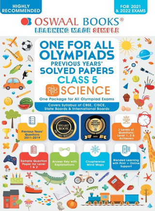 Oswaal One For All Olympiad Previous Years' Solved Papers, Class-5 Science Book (Useful book for all Olympiads) (For 2023 Exam)