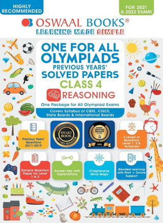 Oswaal One For All Olympiad Previous Years' Solved Papers, Class-4 Reasoning Book (Useful book for all Olympiads) (For 2023 Exam)