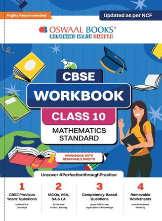 Oswaal CBSE Workbook Mathematics Class 10 Updated as Per NCF For Better Results For 2024 Exam