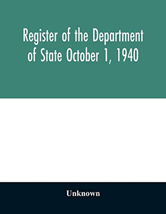Register of the Department of State October 1, 1940
