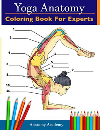 Yoga Anatomy Coloring Book for Experts : 50+ Incredibly Detailed Self-Test Advanced Yoga Poses Color Workbook | Perfect Gift for Yoga Instructors, Teachers & Enthusiasts