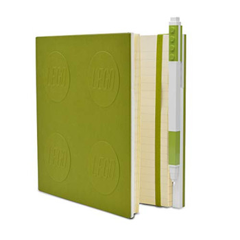 LEGO ationery Locking Notebook with Gel Pen - Lime