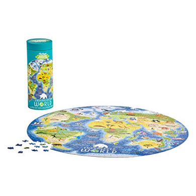 Ridley's Endangered World 1,000-Piece Jigsaw Puzzle ??Circular Animal Puzzle with Informational Image About Different Endangered Animals, Sturdy Storage Tube Included ??Makes a Great Gift