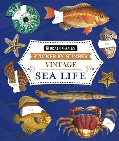 Brain Games - Sticker By Number - Vintage: Sea Life (28 Images To Sticker)