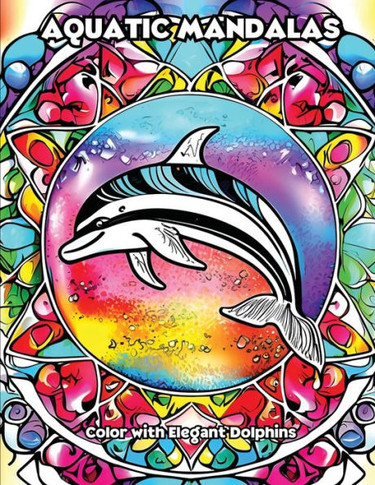 Aquatic Mandalas: Color with Elegant Dolphins