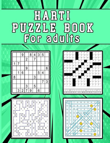 Harti Puzzle Book for Adults: large print Puzzle book mixed ! Soduko, word search, CodeWord and Slitherlink - Large Print