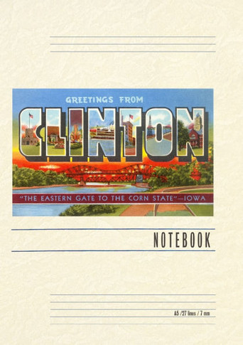 Vintage Lined Notebook Greetings from Clinton