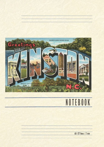 Vintage Lined Notebook Greetings from KIinston