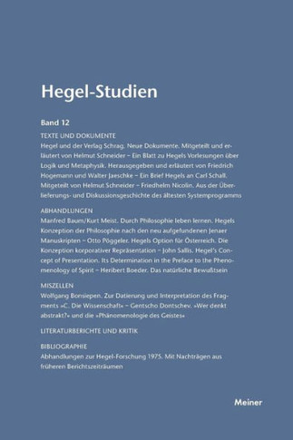 Hegel-Studien / Hegel-Studien Band 12 (1977)