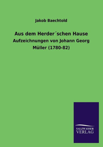 Aus Dem Herderschen Hause