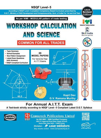 Workshop Cal. & Sc. (Common For All Tr.) (Nsqf - 5 Modular)