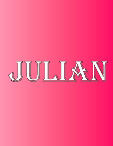 Julian: 100 Pages 8.5"" X 11"" Personalized Name on Notebook College Ruled Line Paper