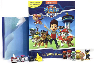 Phidal - Nickelodeon Paw Patrol My Busy Book -10 Figurines And A Playmat