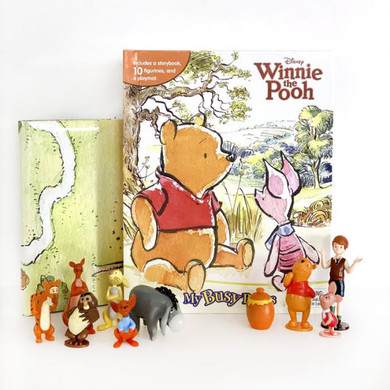 Phidal - Disney Winnie The Pooh Classic My Busy Books - 10 Figurines And A Playmat