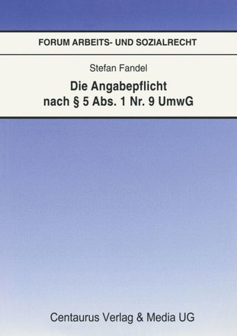 Die Angabepflicht Nach § 5 Abs. 1 Nr. 9 Umwg