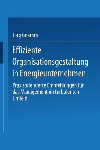 Effiziente Organisationsgestaltung in Energieunternehmen: Praxisorientierte Empfehlungen Für Das Management Im Turbulenten Umfeld