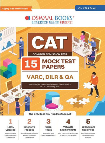 Oswaal CAT 15 Mock Test Papers for 2024 Exam