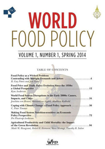 World Food Policy: Volume 1, Number 1, Spring 2014