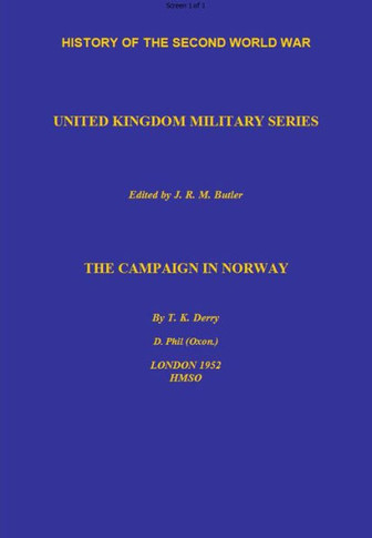 Campaign in Norway: History of the Second World War: United Kingdom Military Series: Official Campaign History